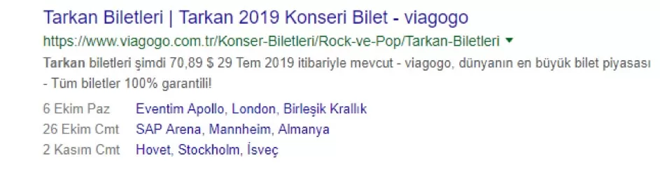 etkinlik rich snippet ornegi