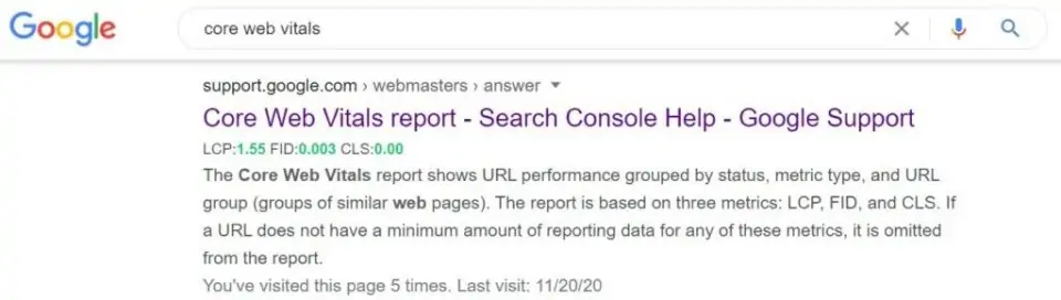 core serp vitals